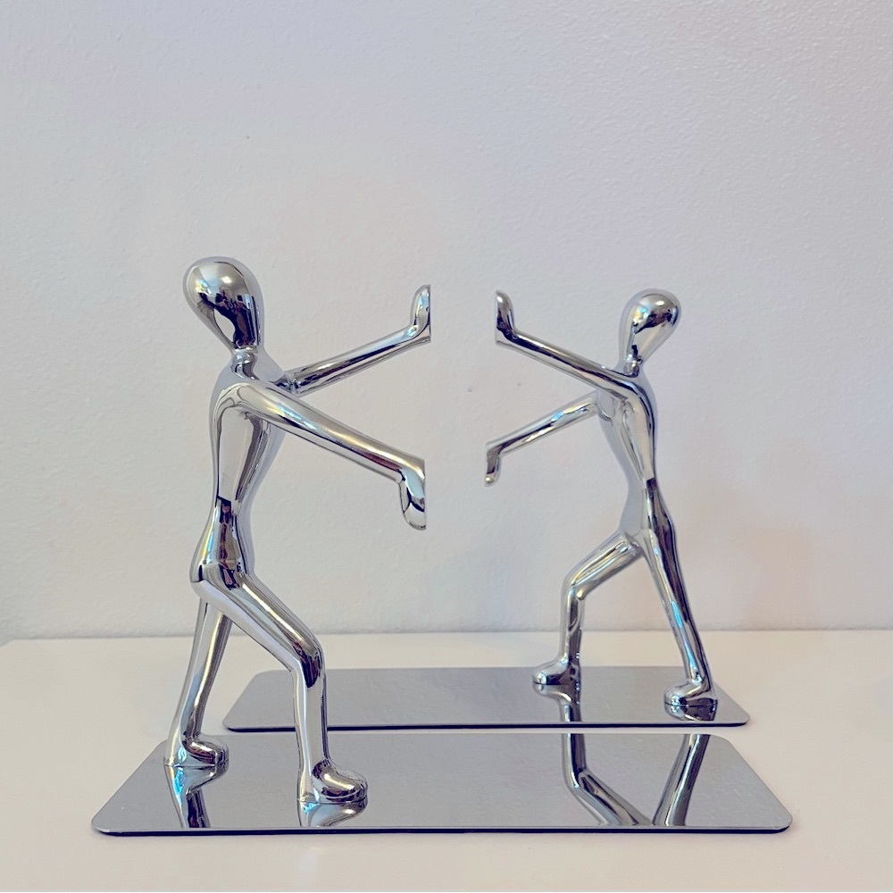 Silver Figurine Bookends
